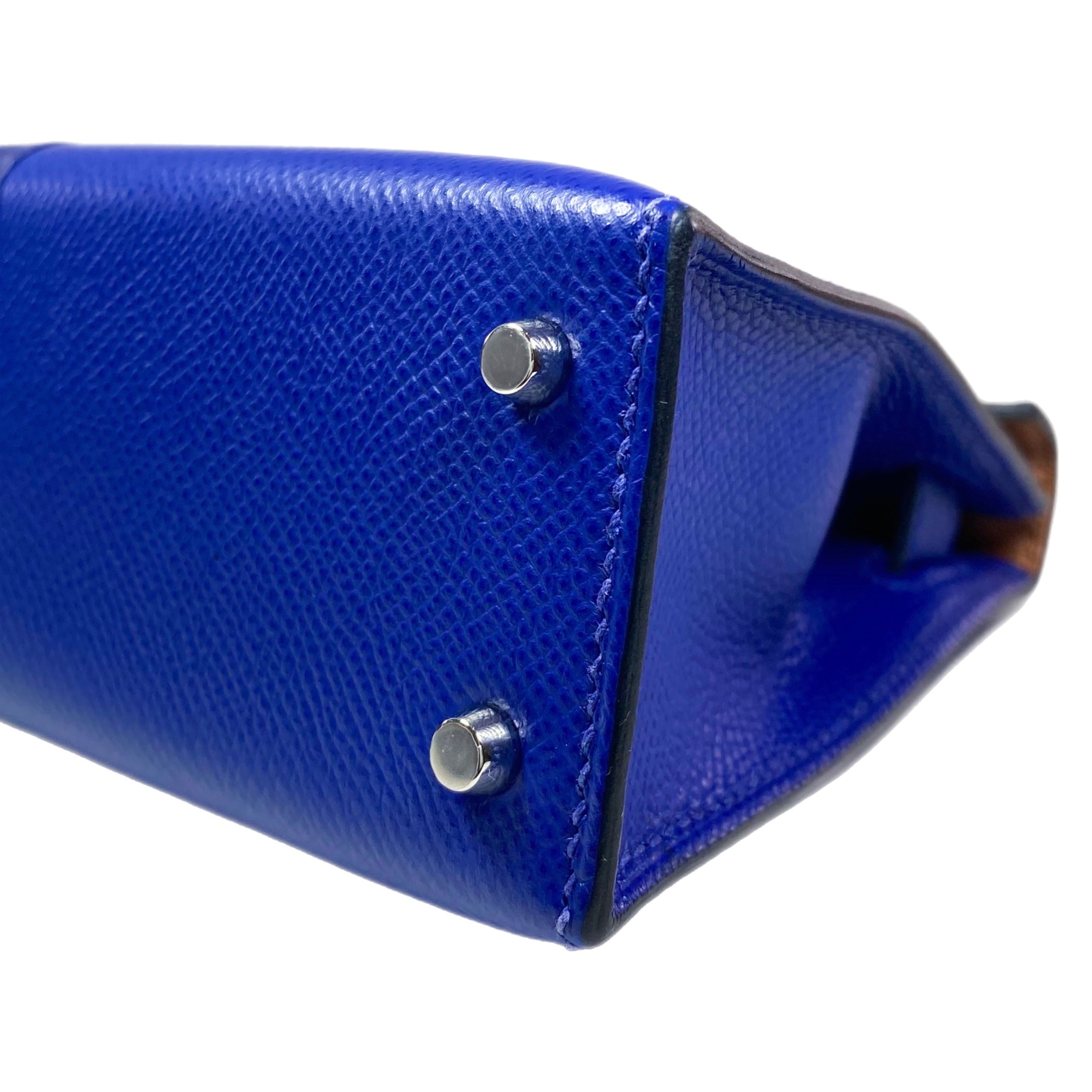 Hermes Mini Kelly 20 Bleu Encre Bleu Electric Palladium Hardware