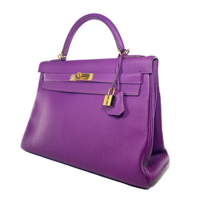 Hermes Kelly 32 Anemone Togo Gold Hardware