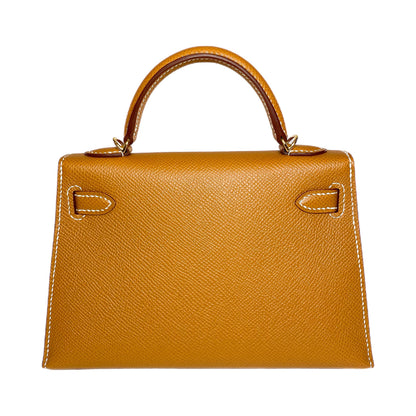 Hermes Mini Kelly 20 Gold Epsom Gold Hardware