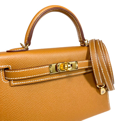 Hermes Mini Kelly 20 Gold Epsom Gold Hardware