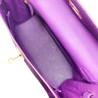 Hermes Kelly 32 Anemone Togo Gold Hardware