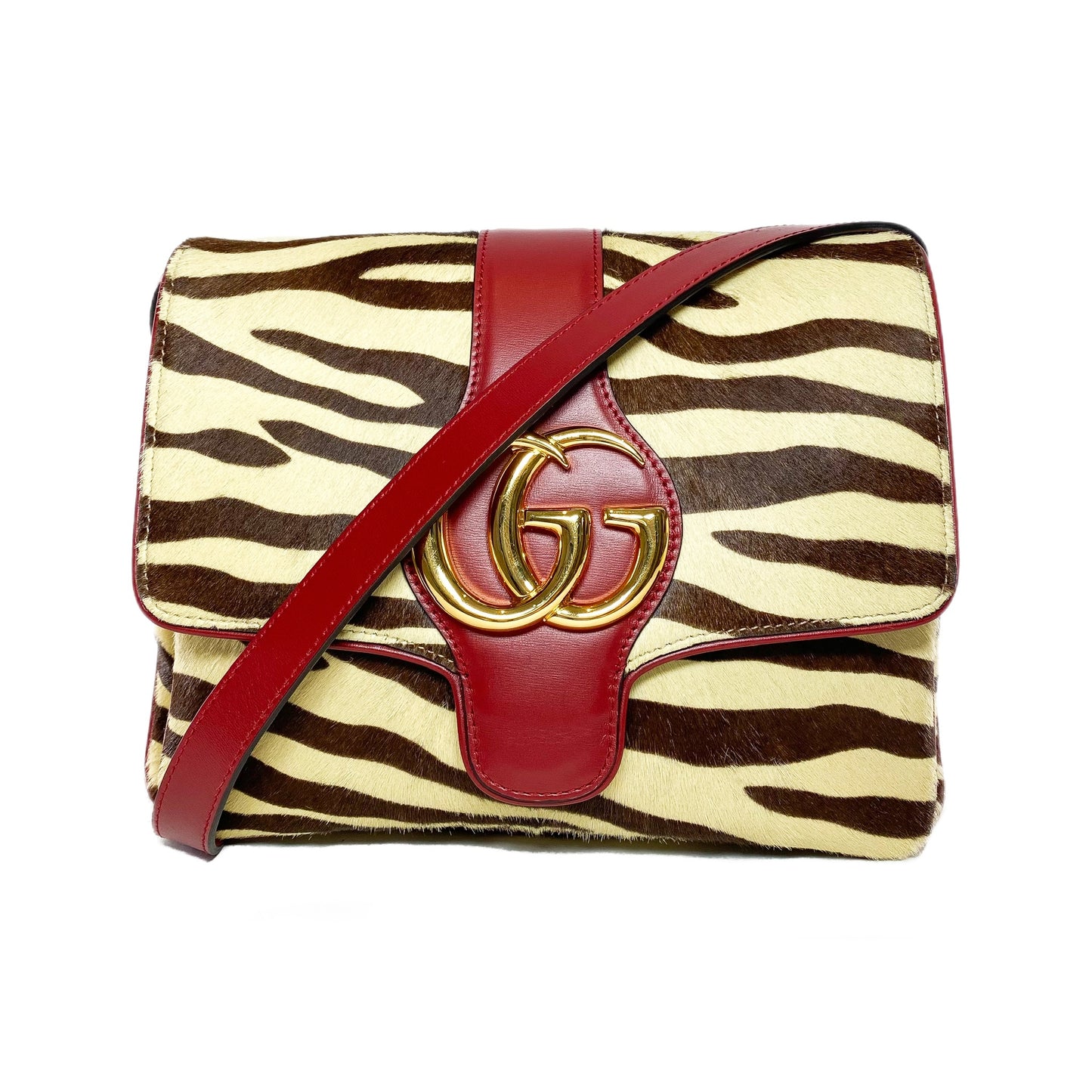 Gucci Arli Tiger Print Pony Hair Messenger Bag