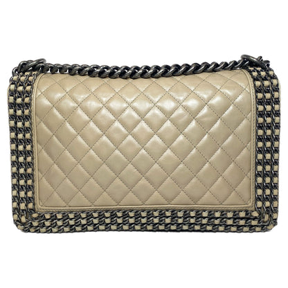 Chanel Beige New Medium Chained Boy Flap Bag