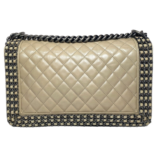 Chanel Beige New Medium Chained Boy Flap Bag