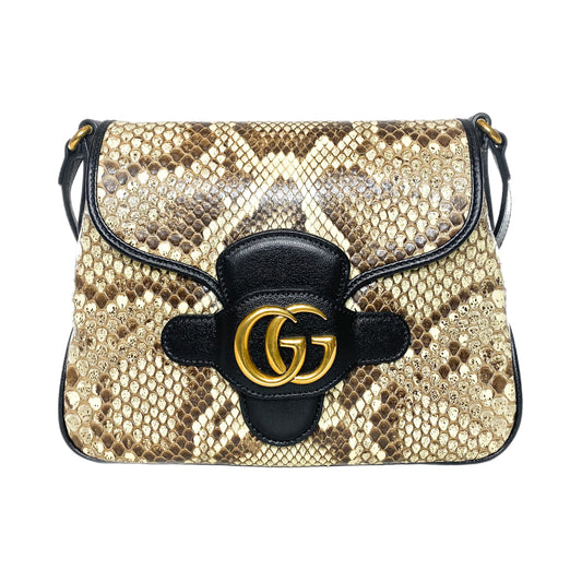Gucci Python GG Marmont Shoulder Bag