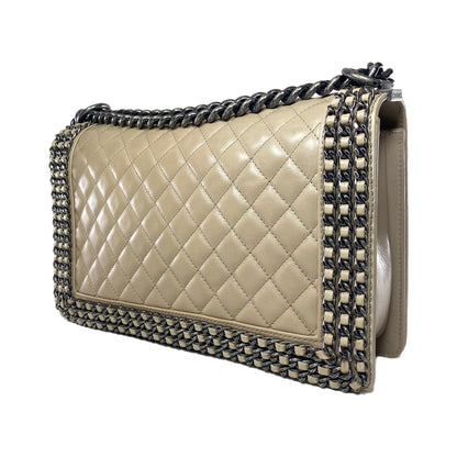 Chanel Beige New Medium Chained Boy Flap Bag