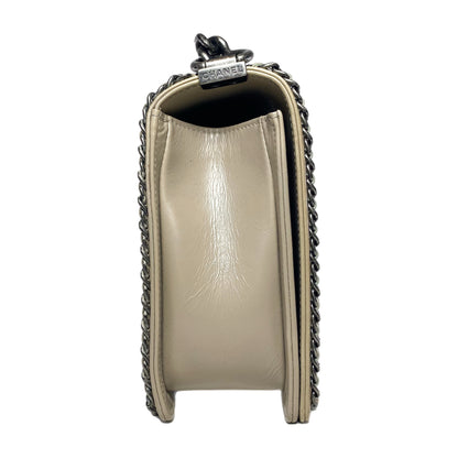 Chanel Beige New Medium Chained Boy Flap Bag