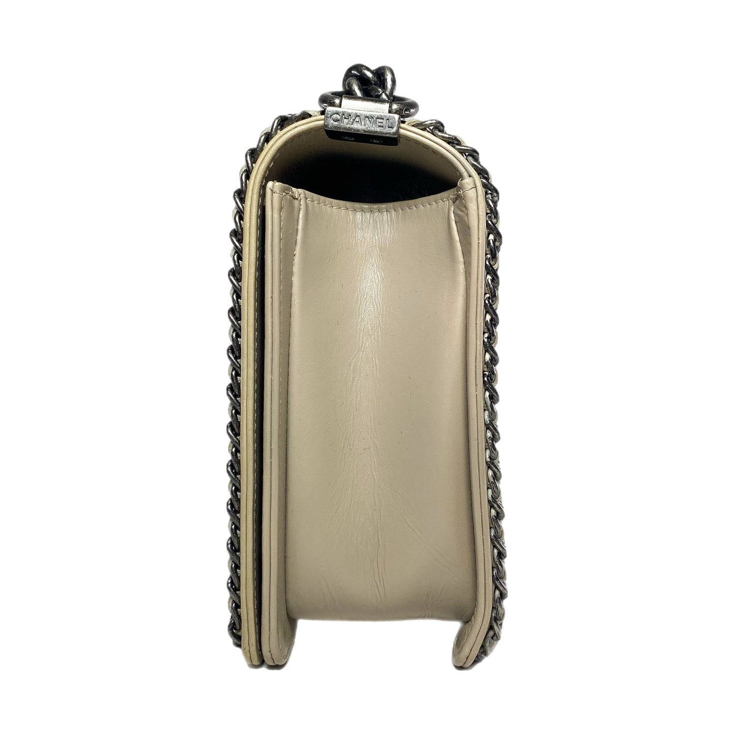 Chanel Beige New Medium Chained Boy Flap Bag