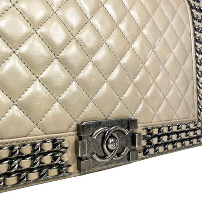 Chanel Beige New Medium Chained Boy Flap Bag