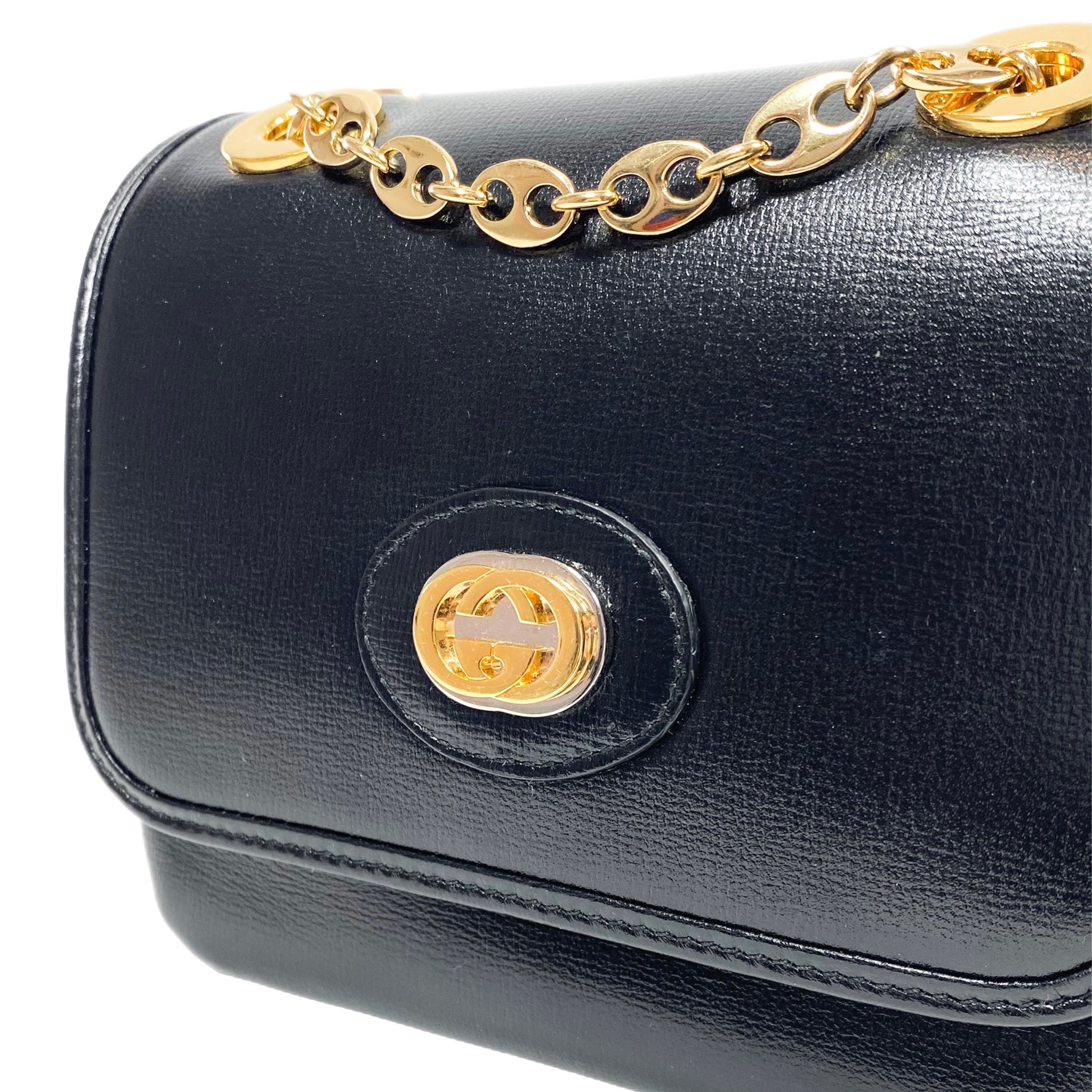 Gucci Black Mini Marina Azalea Chain Shoulder Bag