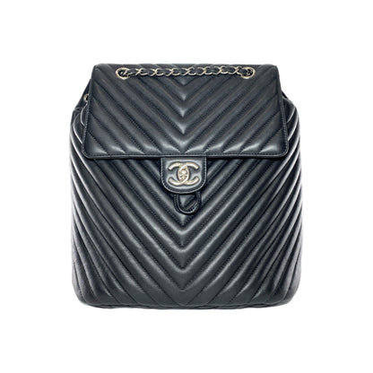 Chanel Black Chevron Urban Spirit Backpack