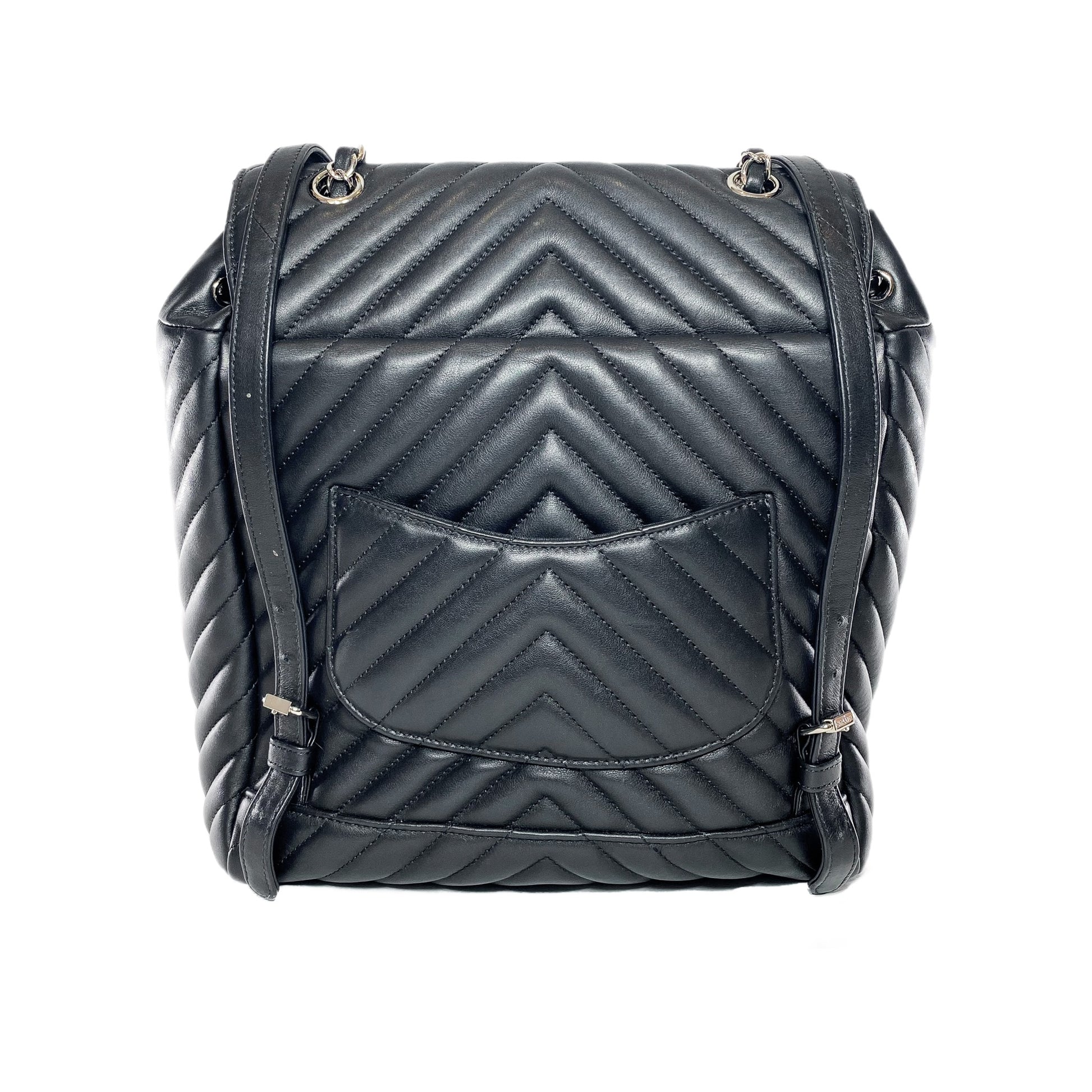 chevron leather backpack Chanel Black Chevron Urban Spirit Backpack