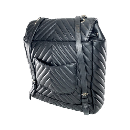 Chanel Black Chevron Urban Spirit Backpack