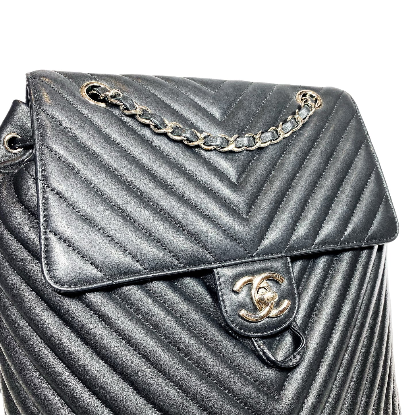Chanel Black Chevron Urban Spirit Backpack