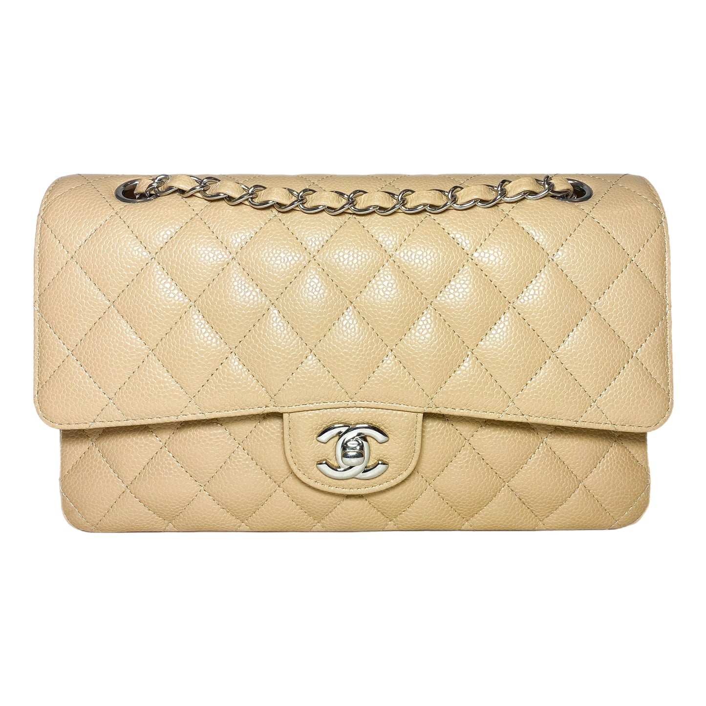 Chanel Beige Medium Classic Flap Bag