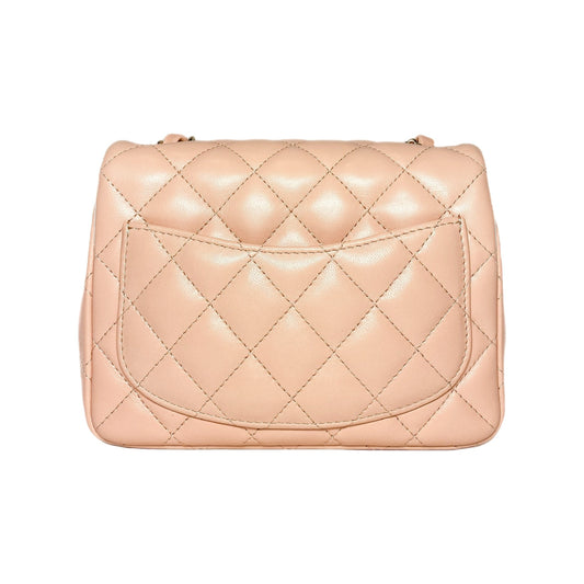 Chanel Peach Mini Square Flap Bag