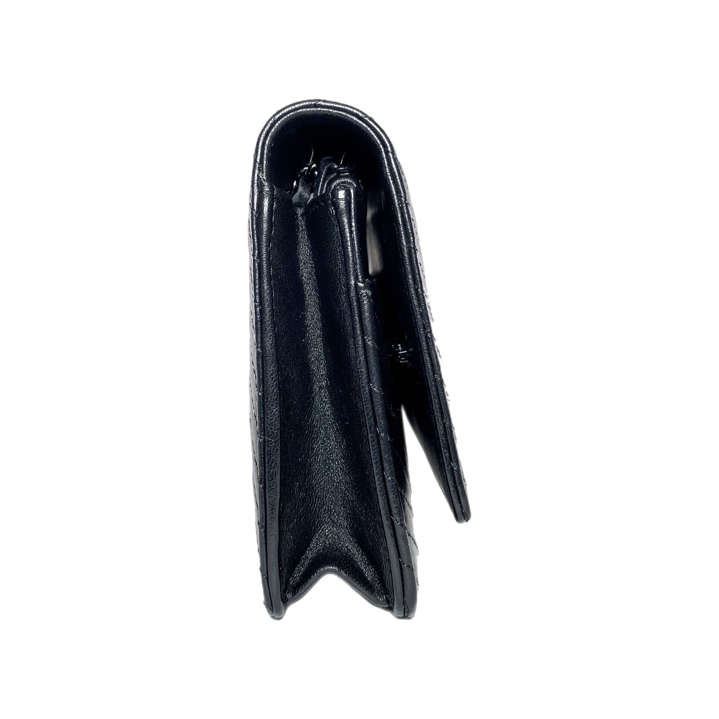 Chanel So Black Chevron Wallet on Chain