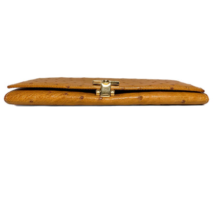 Ferragamo Camel Ostrich Wallet