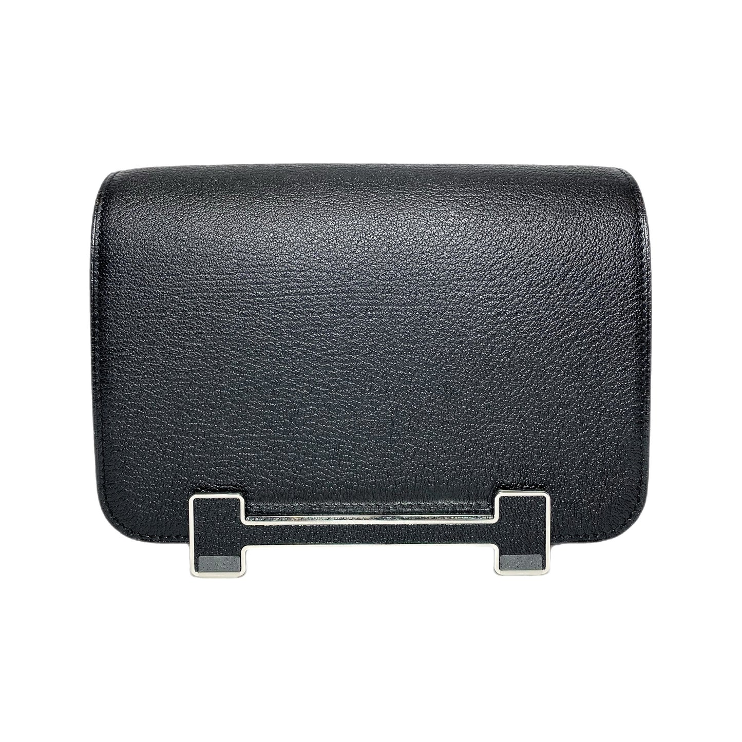 Hermes Geta Black Chevre Palladium Hardware