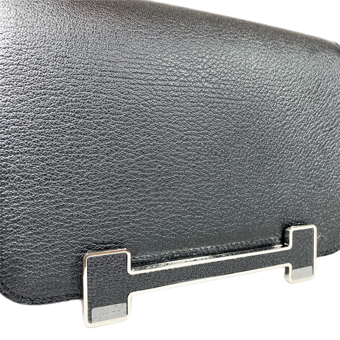 Hermes Geta Black Chevre Palladium Hardware