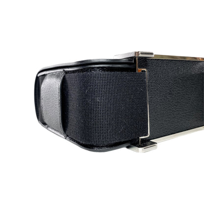 Hermes Geta Black Chevre Palladium Hardware