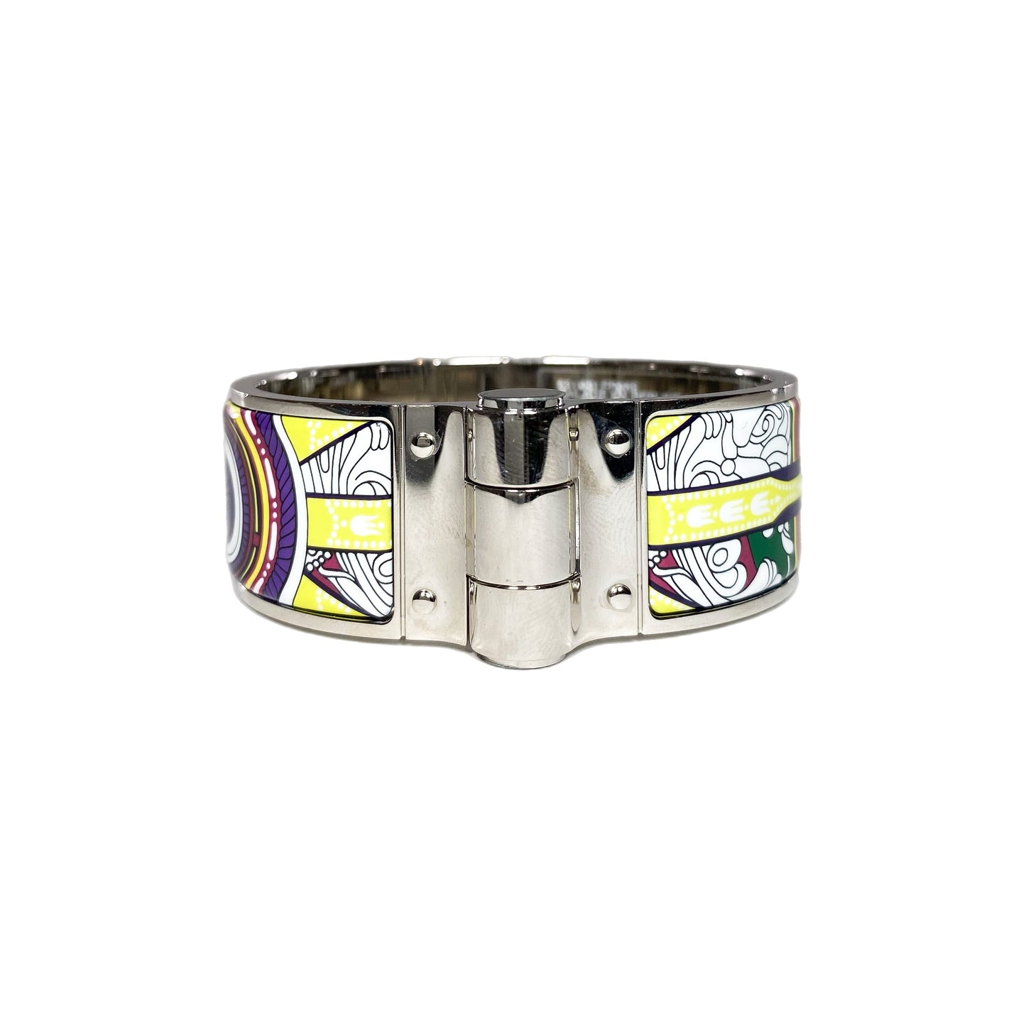 Hermes Multicolor Printed Hinge Wide Bracelet