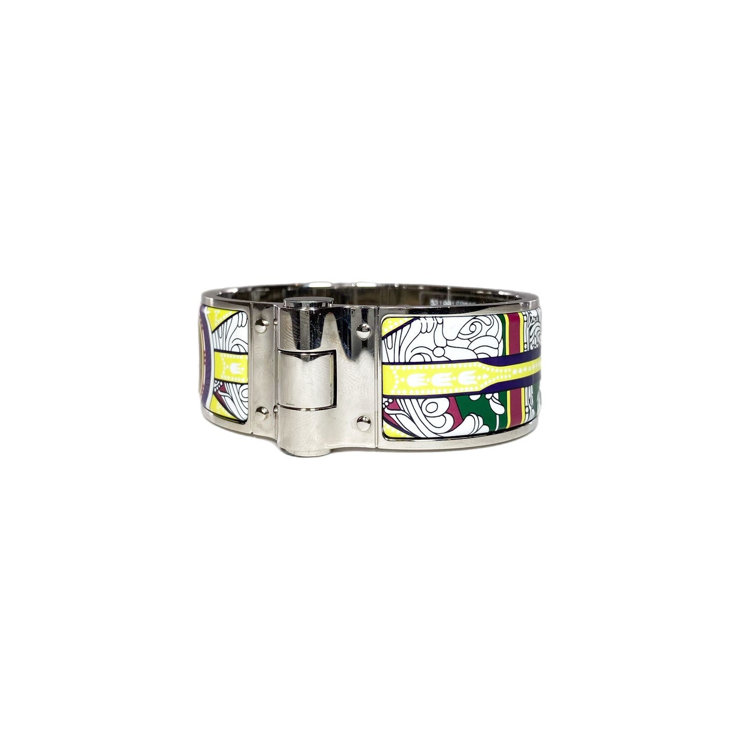 Hermes Multicolor Printed Hinge Wide Bracelet