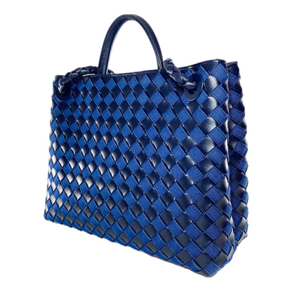 Bottega Veneta Black Navy Denim Leather Andiamo Bag