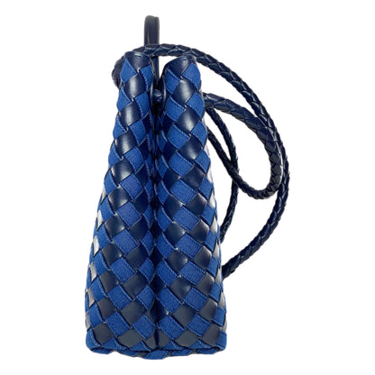 Bottega Veneta Black Navy Denim Leather Andiamo Bag