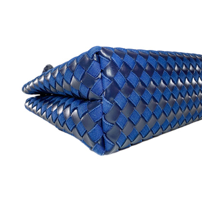 Bottega Veneta Black Navy Denim Leather Andiamo Bag