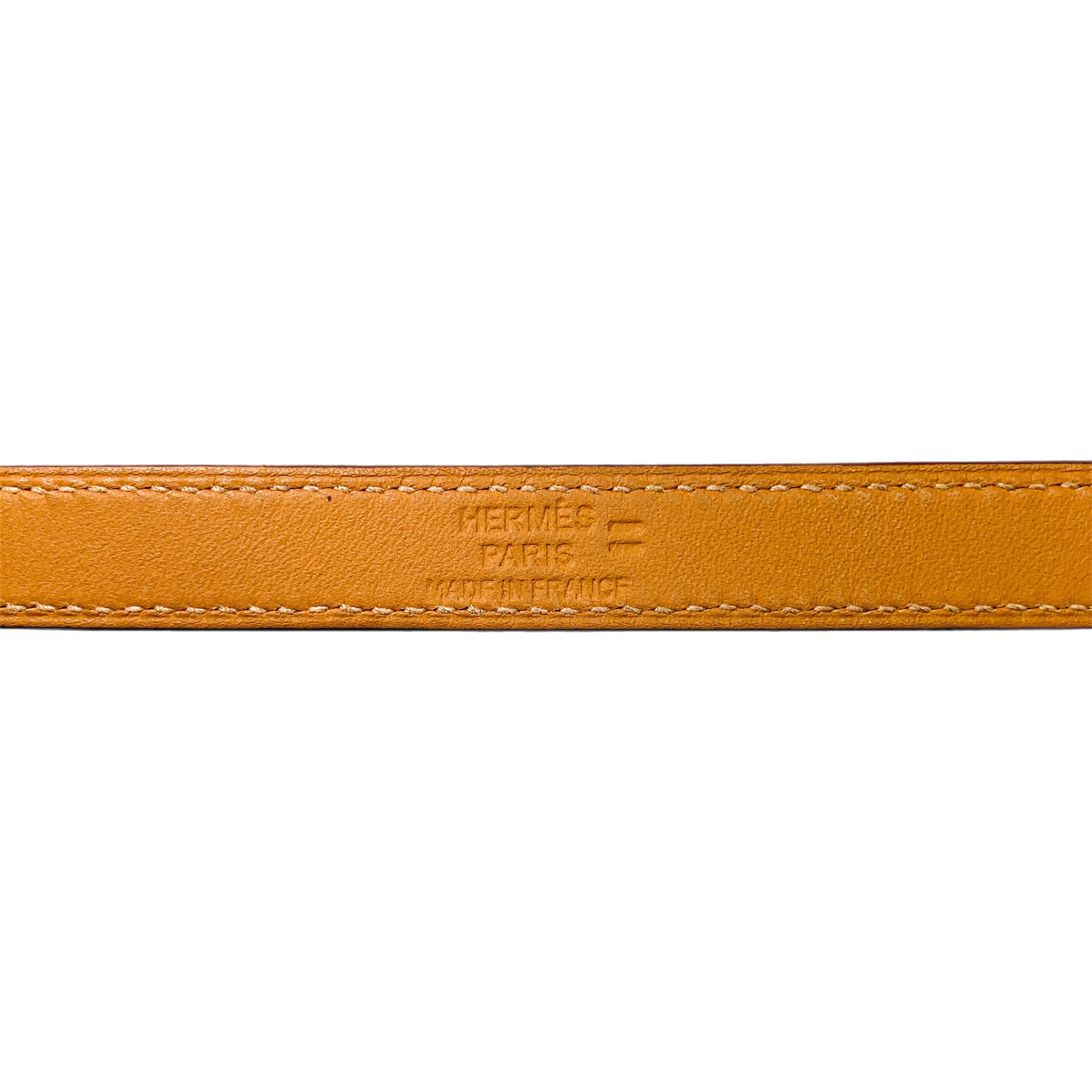 Hermes Orange Lizard Kelly Double Tour Bracelet