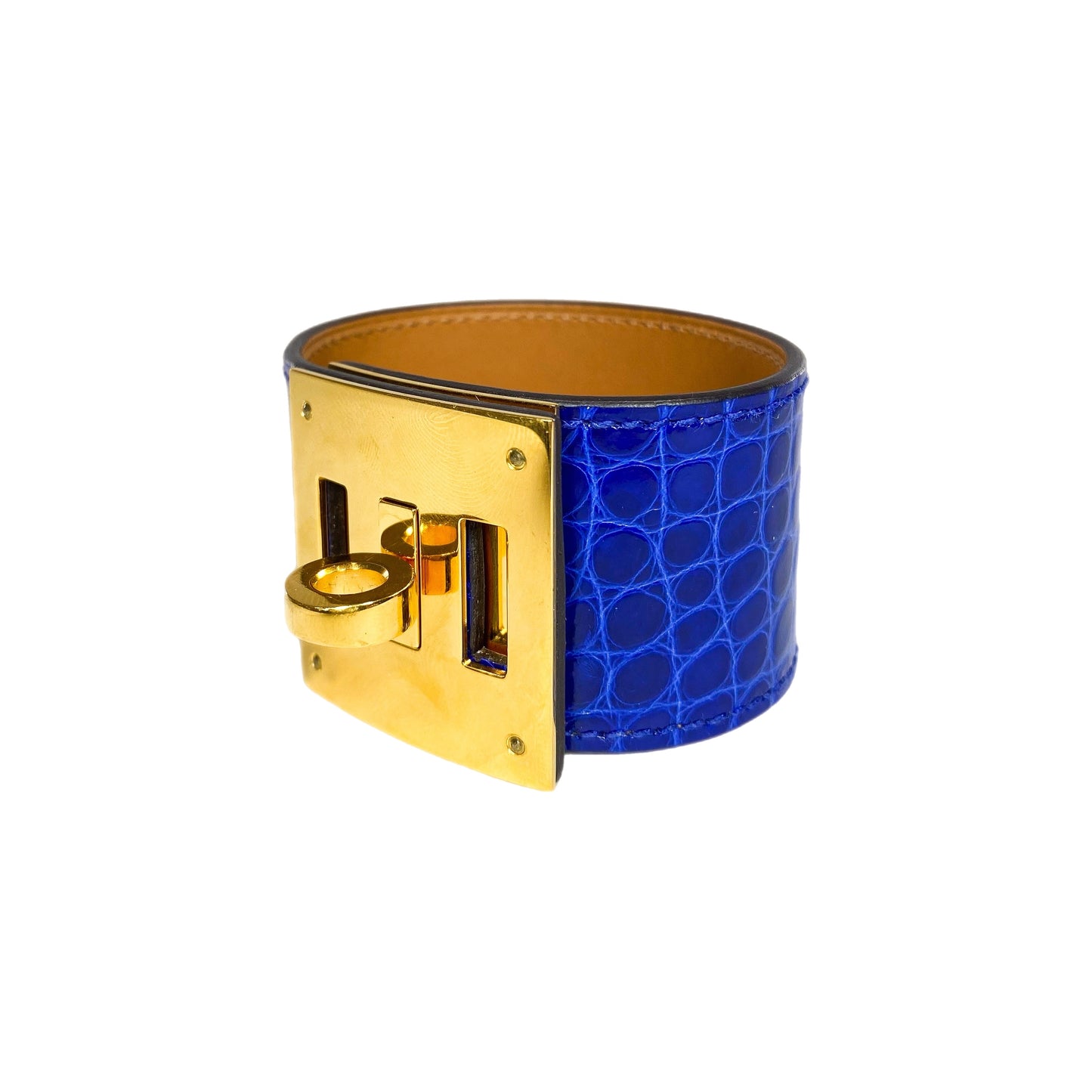 Hermes Blue Alligator Kelly Dog Cuff