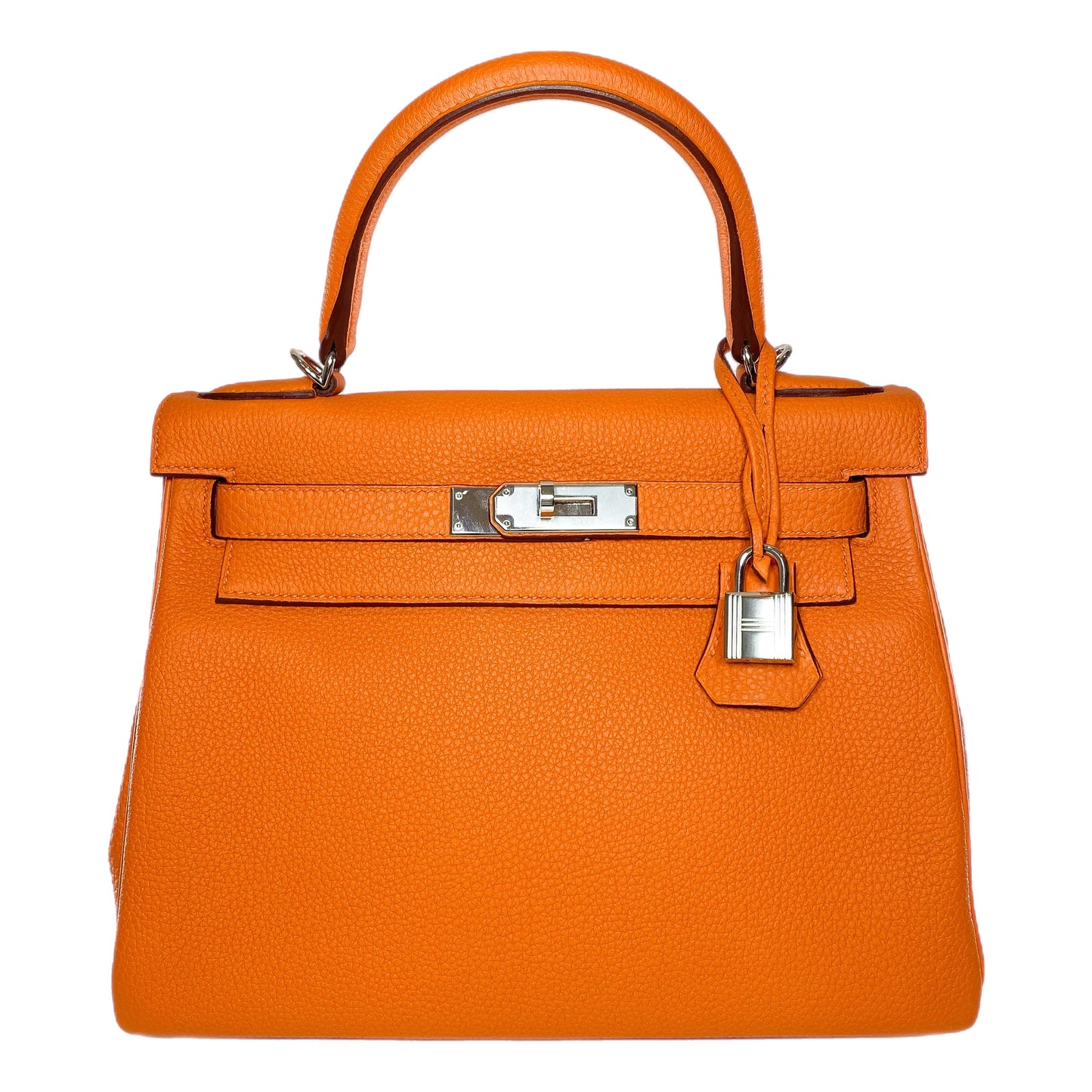 Hermes Kelly 28 Orange Togo Palladium Hardware