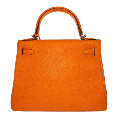 Hermes Kelly 28 Orange Togo Palladium Hardware
