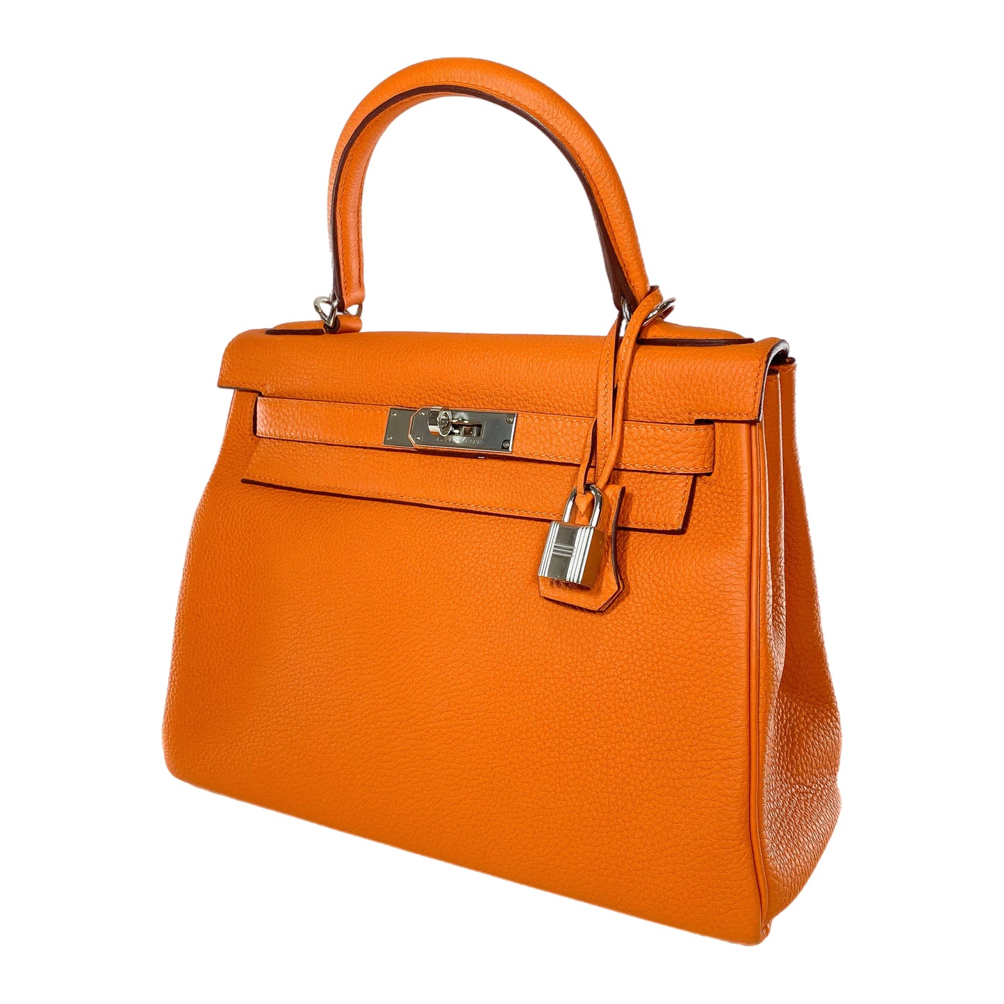 Hermes Kelly 28 Orange Togo Palladium Hardware