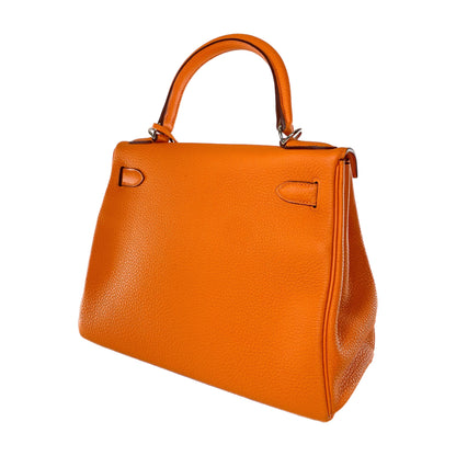 Hermes Kelly 28 Orange Togo Palladium Hardware
