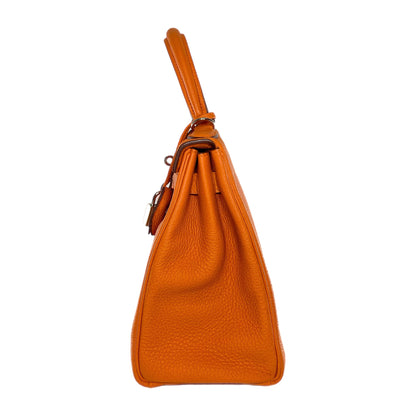 Hermes Kelly 28 Orange Togo Palladium Hardware