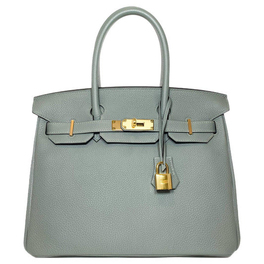 Hermes Birkin 30 Gris Mouette Togo Gold Hardware