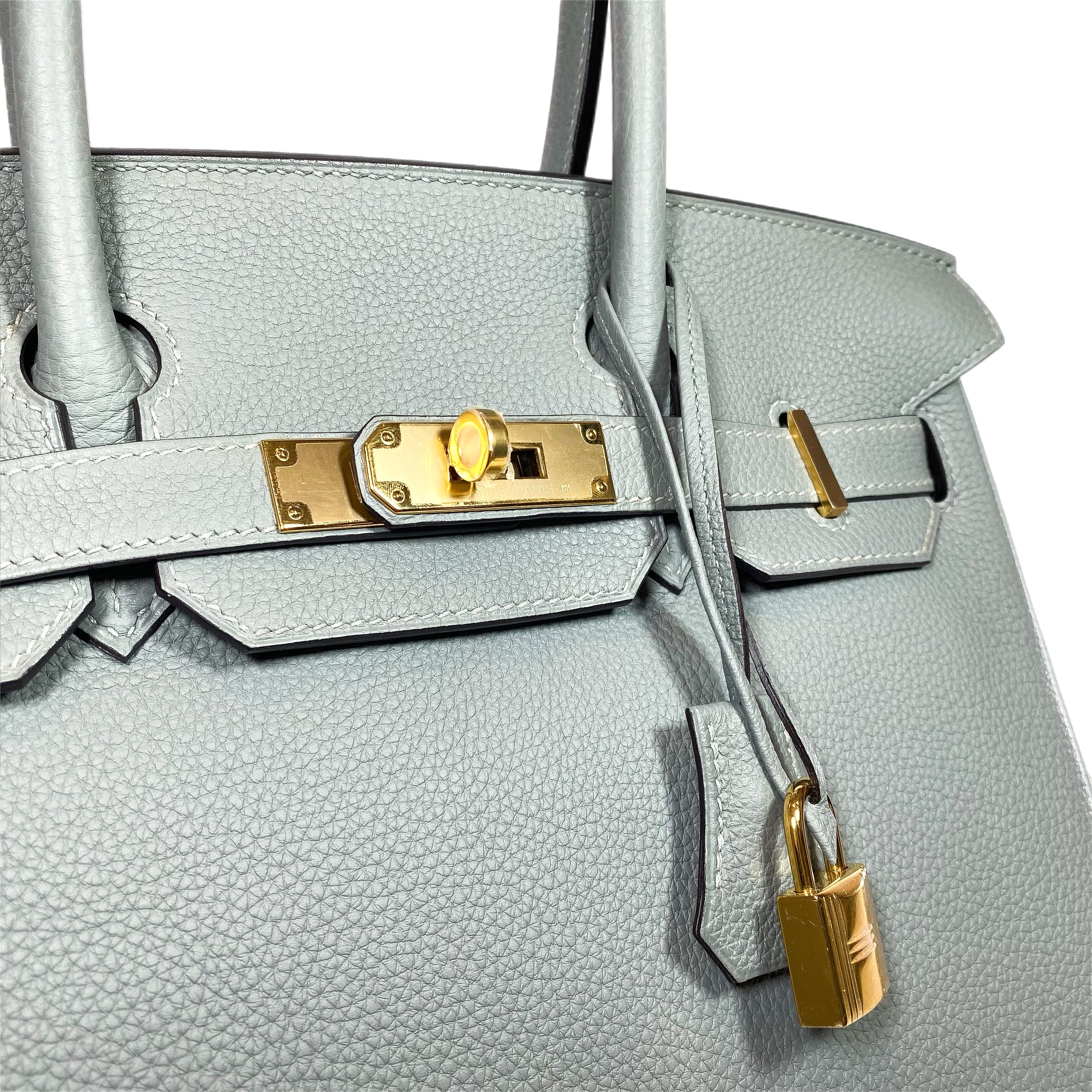 Hermes Birkin 30 Gris Mouette Togo Gold Hardware