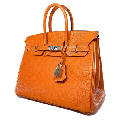 Hermes Birkin 25 Orange Togo Palladium Hardware