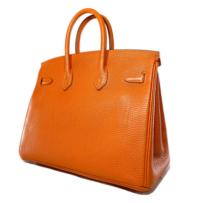 Hermes Birkin 25 Orange Togo Palladium Hardware
