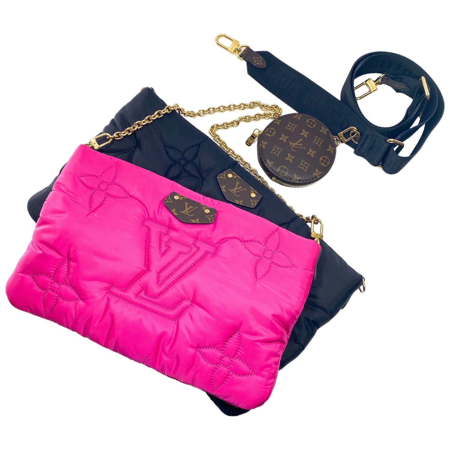 Louis Vuitton Fuchsia Black Econyl Monogram Maxi Pillow Multi Pochette