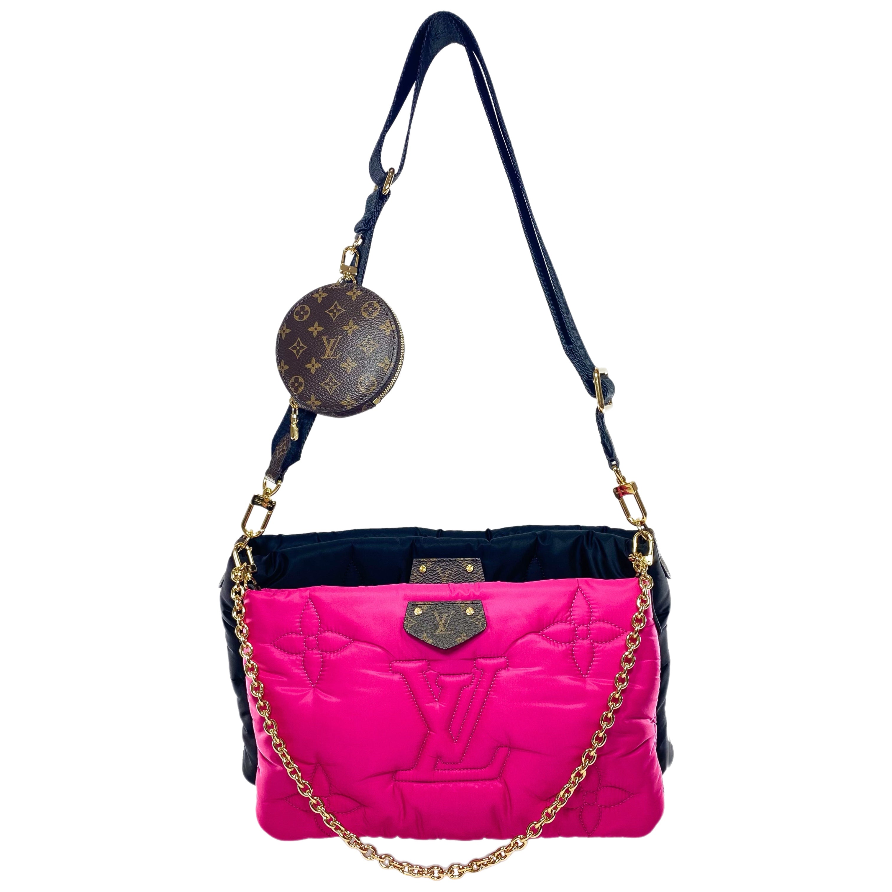 Louis Vuitton Fuchsia Black Econyl Monogram Maxi Pillow Multi Pochette