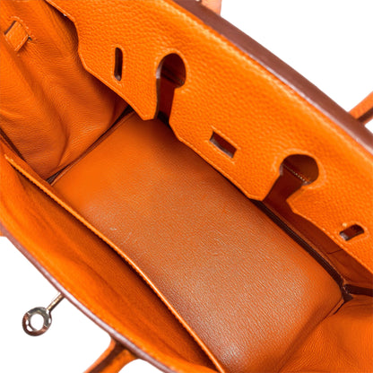 Hermes Birkin 25 Orange Togo Palladium Hardware
