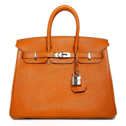 Hermes Birkin 25 Orange Togo Palladium Hardware