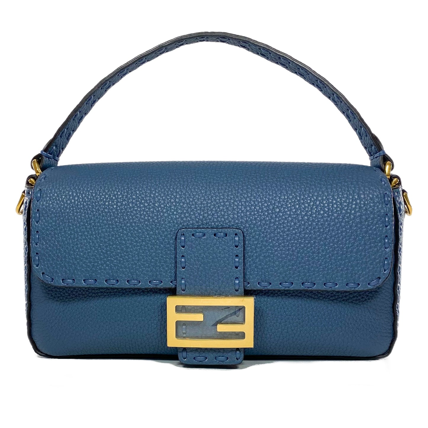 Fendi Blue Selleria Baguette