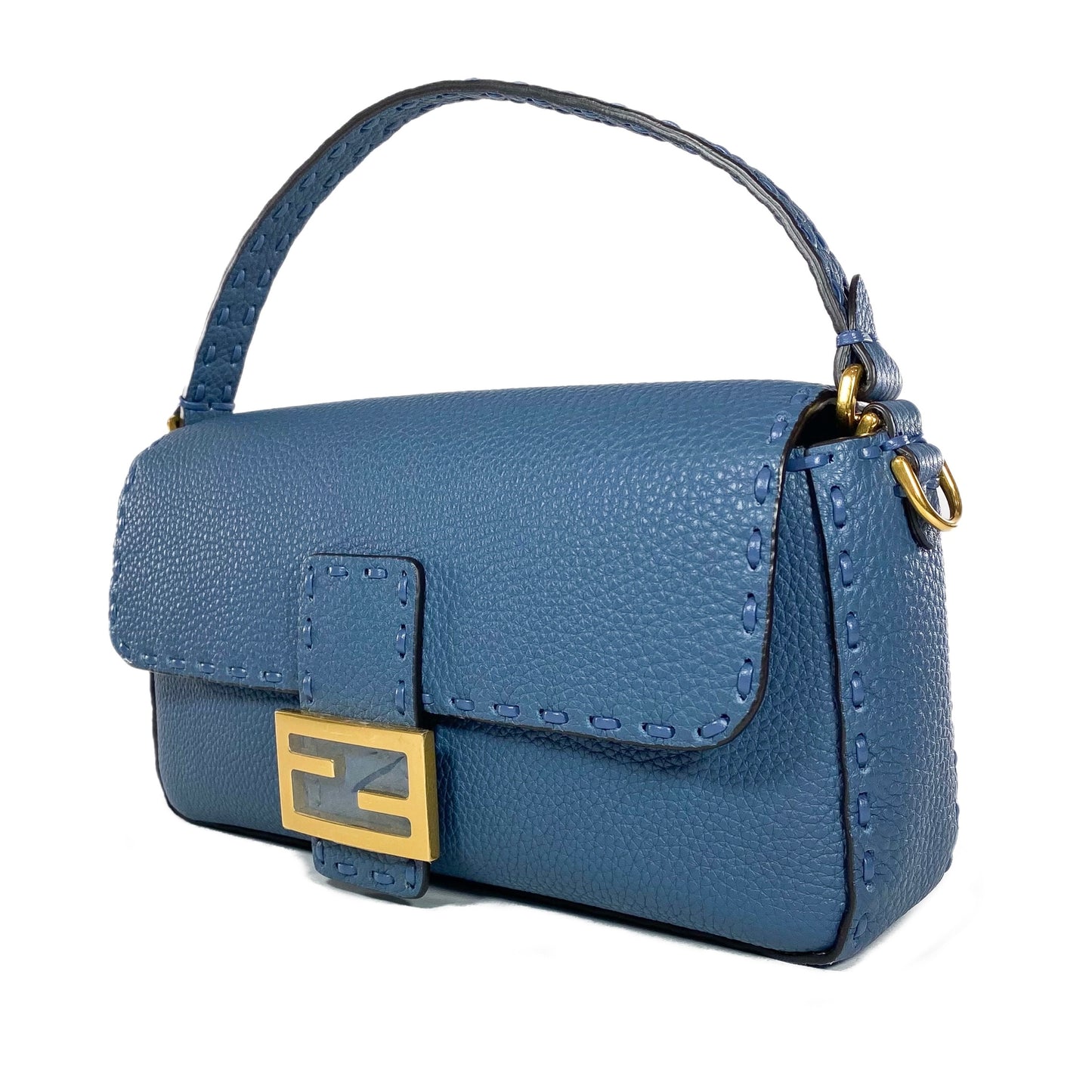 Fendi Blue Selleria Baguette