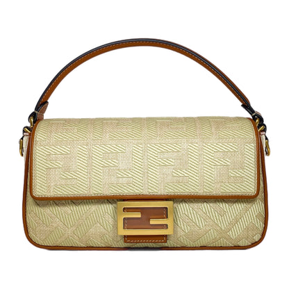Fendi Beige Logo Baguette