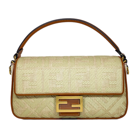 Fendi Beige Logo Baguette