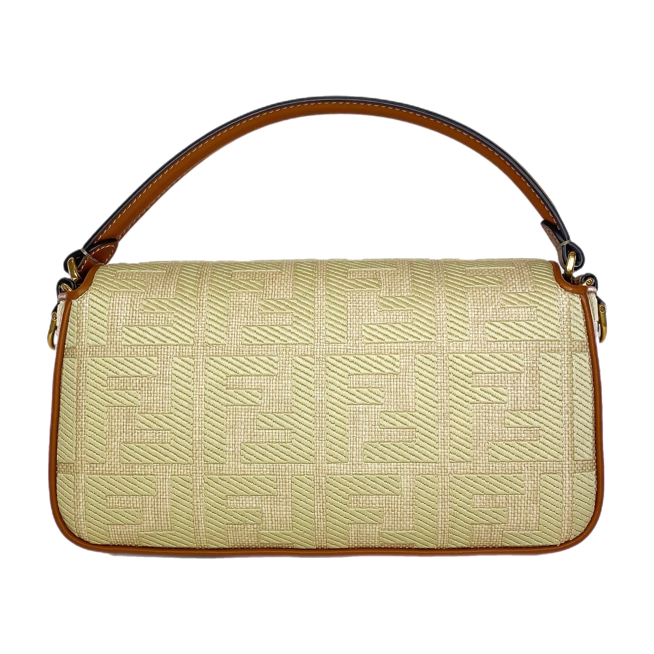 Fendi Beige Logo Baguette